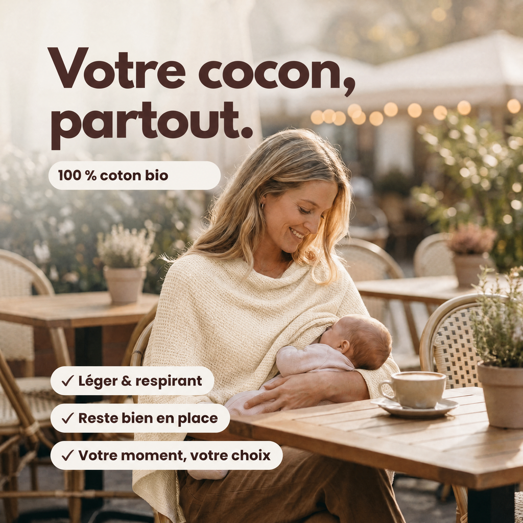 Poncho d'allaitement en coton bio (Été)