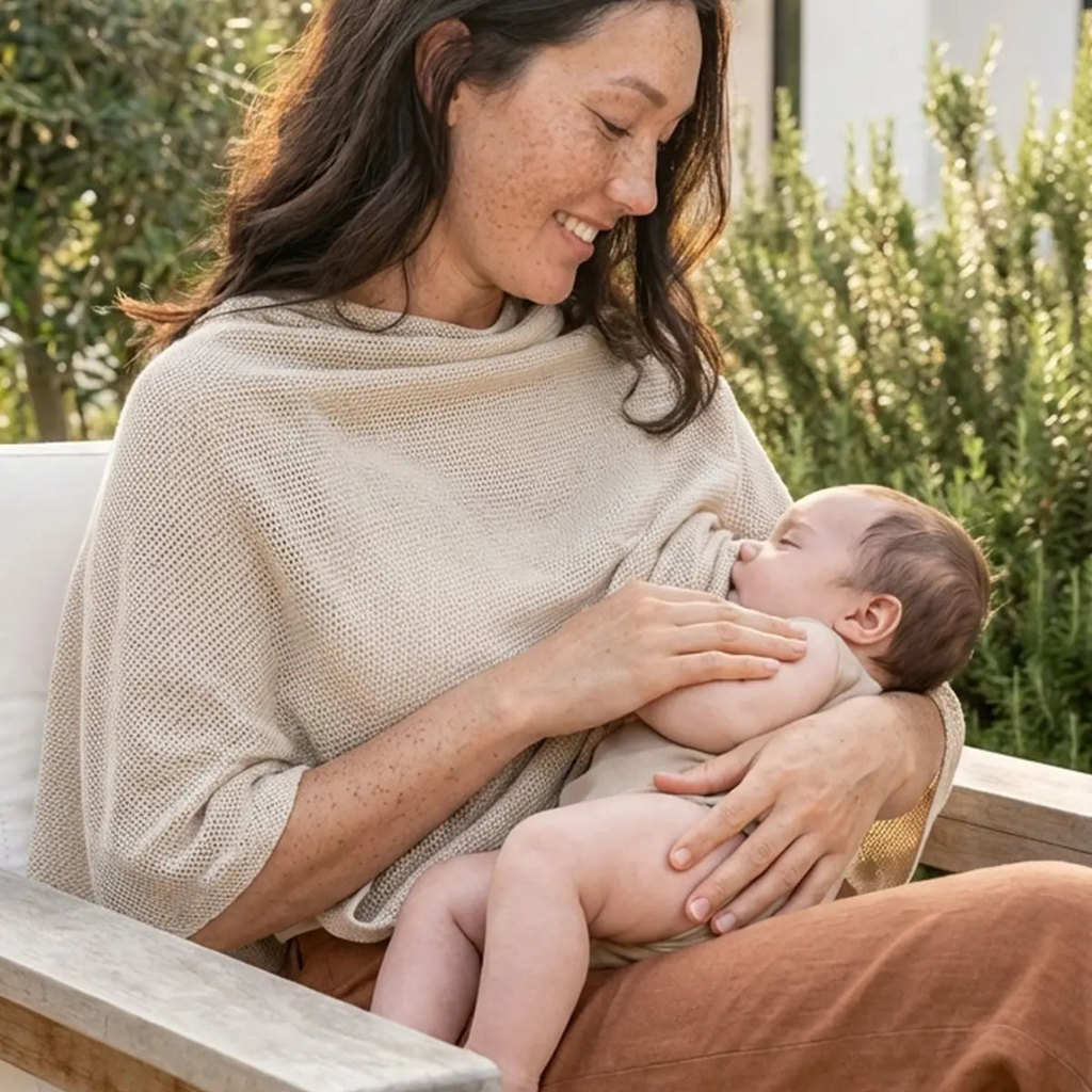 Poncho d'allaitement en coton bio