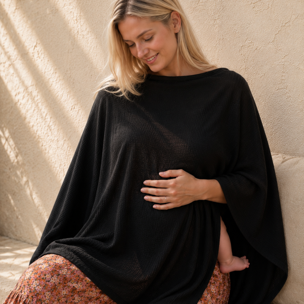 Poncho d'allaitement en coton bio