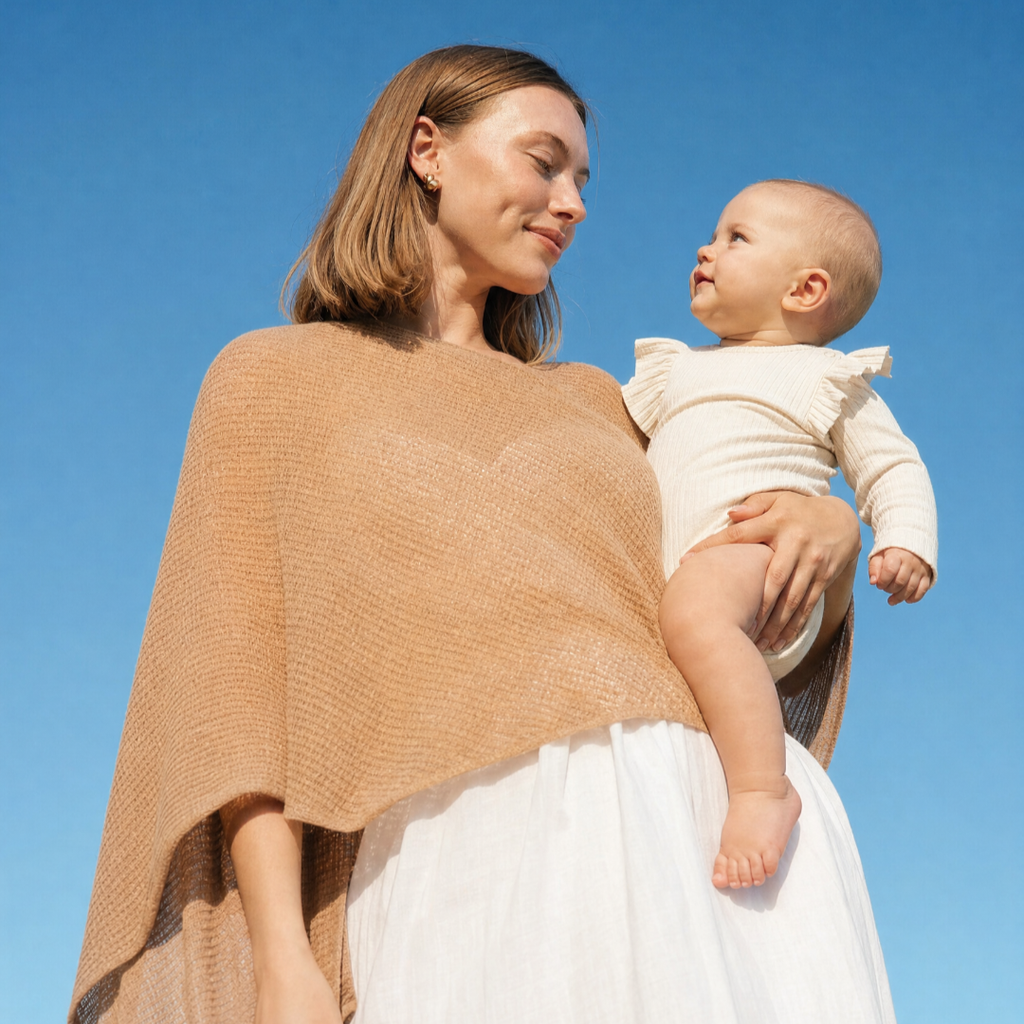 Poncho d'allaitement en coton bio