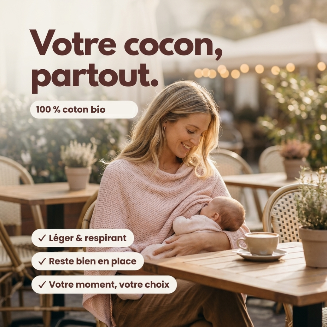 Poncho d'allaitement en coton bio (Été)